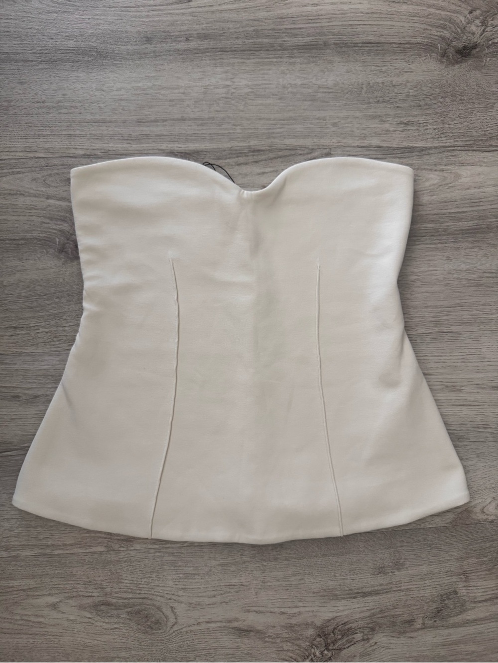 Zara Cream Strapless Structured Corset Top